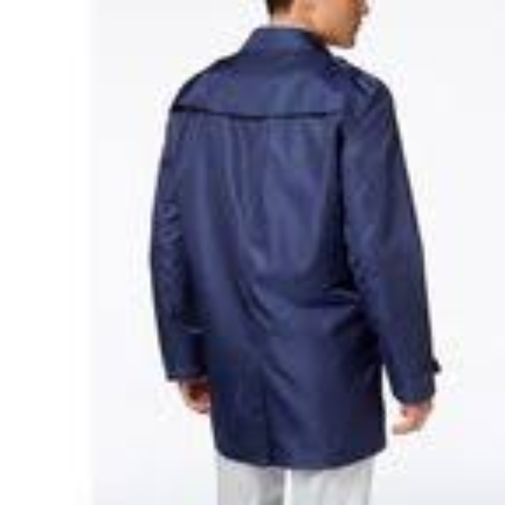 NWT! Tommy Hilfiger Fletch Solid Rain Coat Blue - Picture 2 of 8